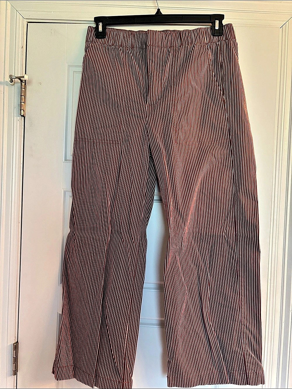 Gap Mid Rise Pull-On Wide-Leg Pants Brown & White Medium